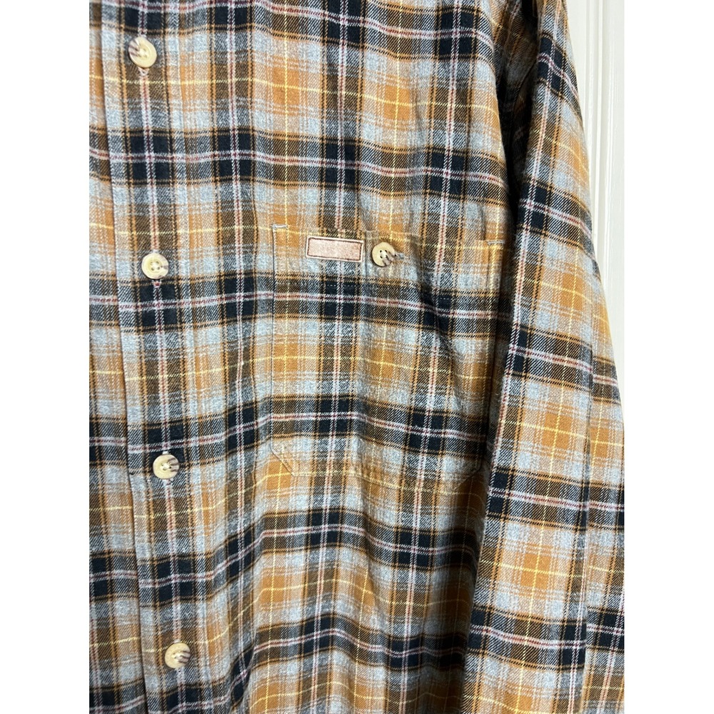 Carhartt Plaid Flannel Button Down Mens Large Brown Long Sleeve Work Shirt F06 - Picture 9 of 12